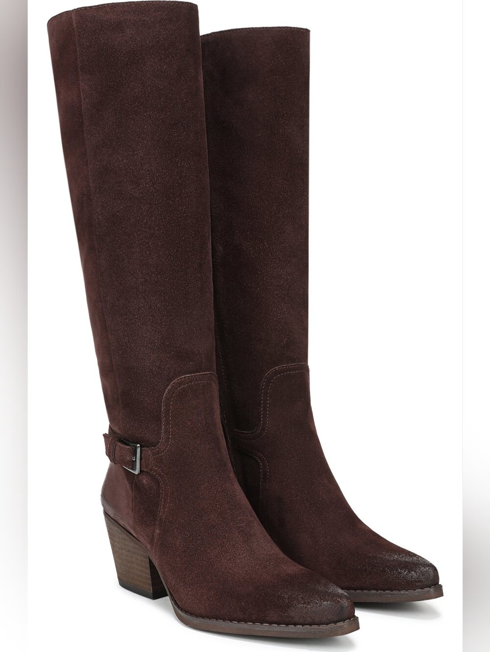 Sam Edelman WREN CAFE NOIR WC Womens 9.5 Buckle Knee High Suede Brown